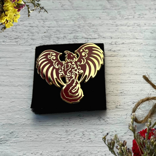 Red Phoenix Enamel Pin